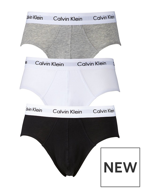 Calvin Klein 3 Pack Briefs - Black/White/Grey