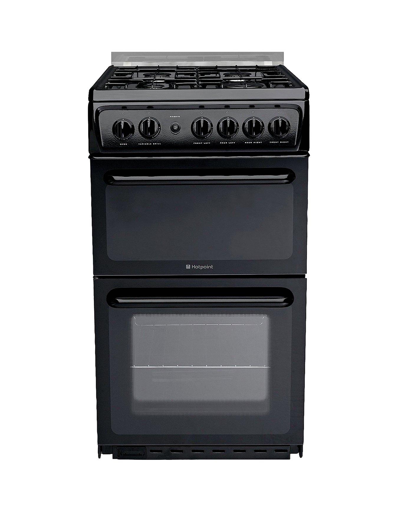 Hotpoint Newstyle Hagl51K 50Cm Twin Cavity Gas Cooker With Fsd – Black