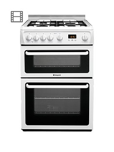 Hotpoint Newstyle HAGL60P 60cm Double Oven Gas Cooker with FSD - White