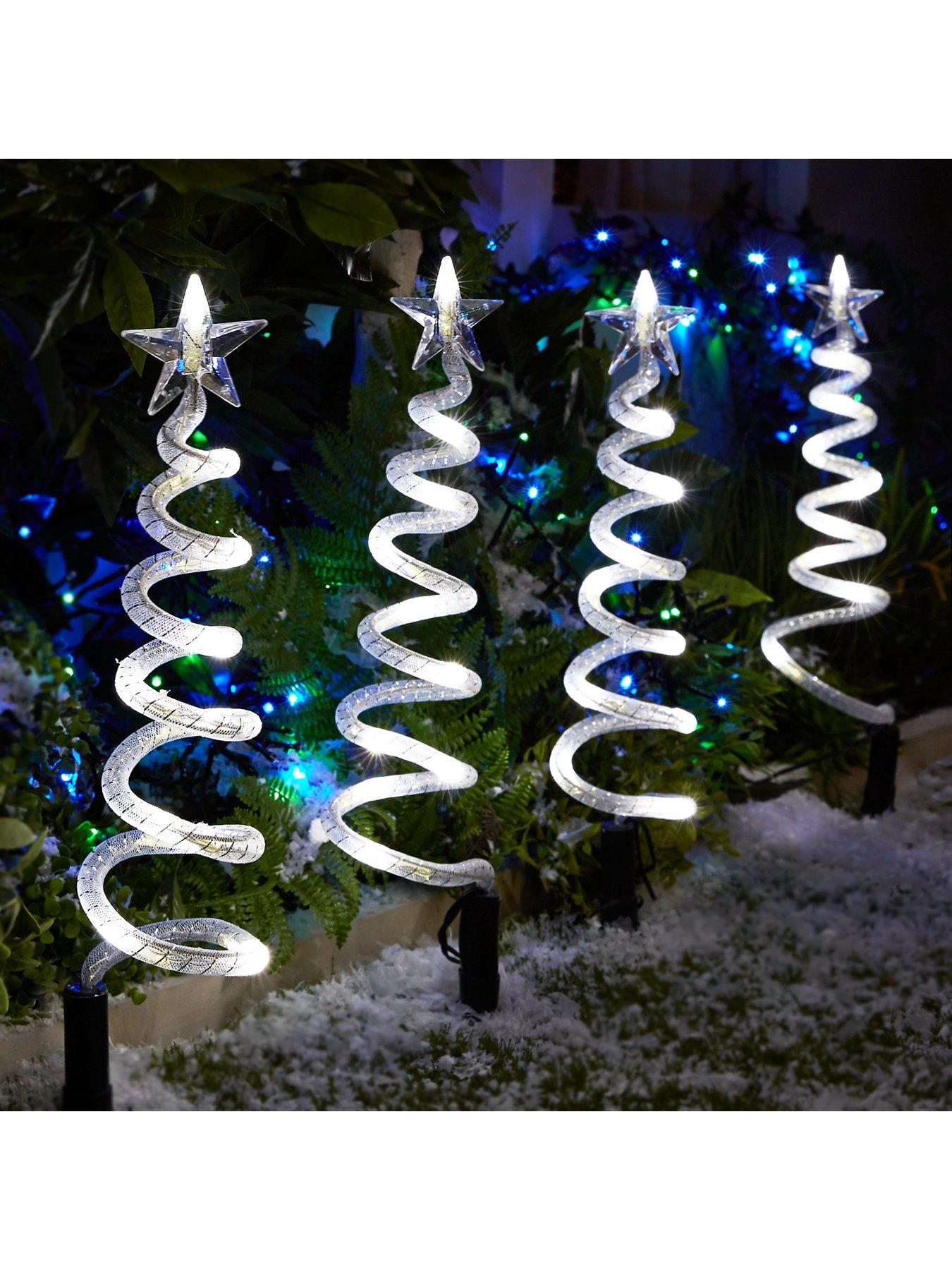 Product photograph of Curly Pathfinders Outdoor Christmas Decorations 4 Pack from very.co.uk