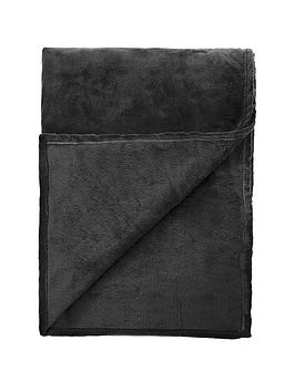 Product photograph of Very Home Jumbo Fleece Throw - Black from very.co.uk