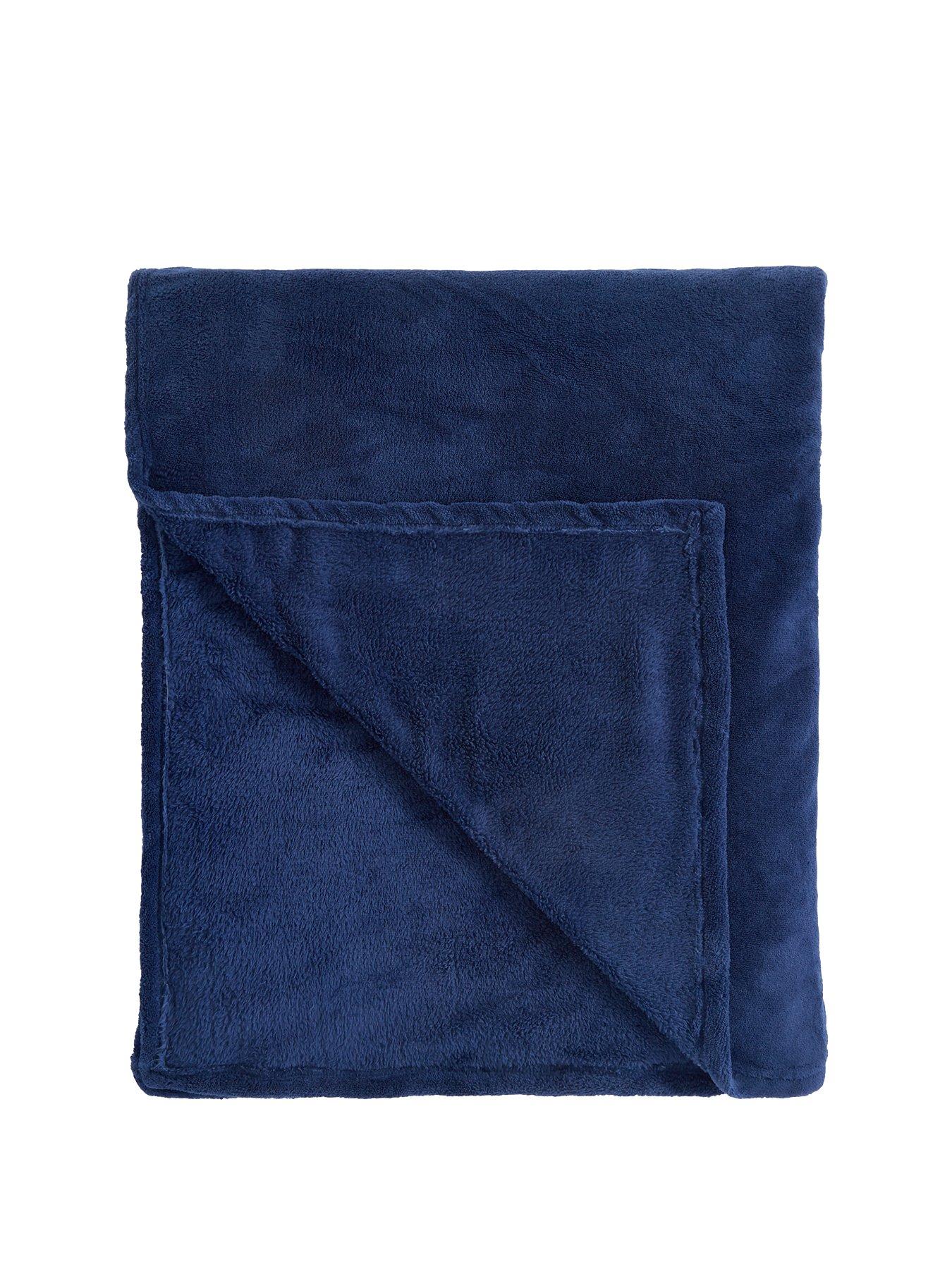 Very Home Jumbo Fleece Throw - Black