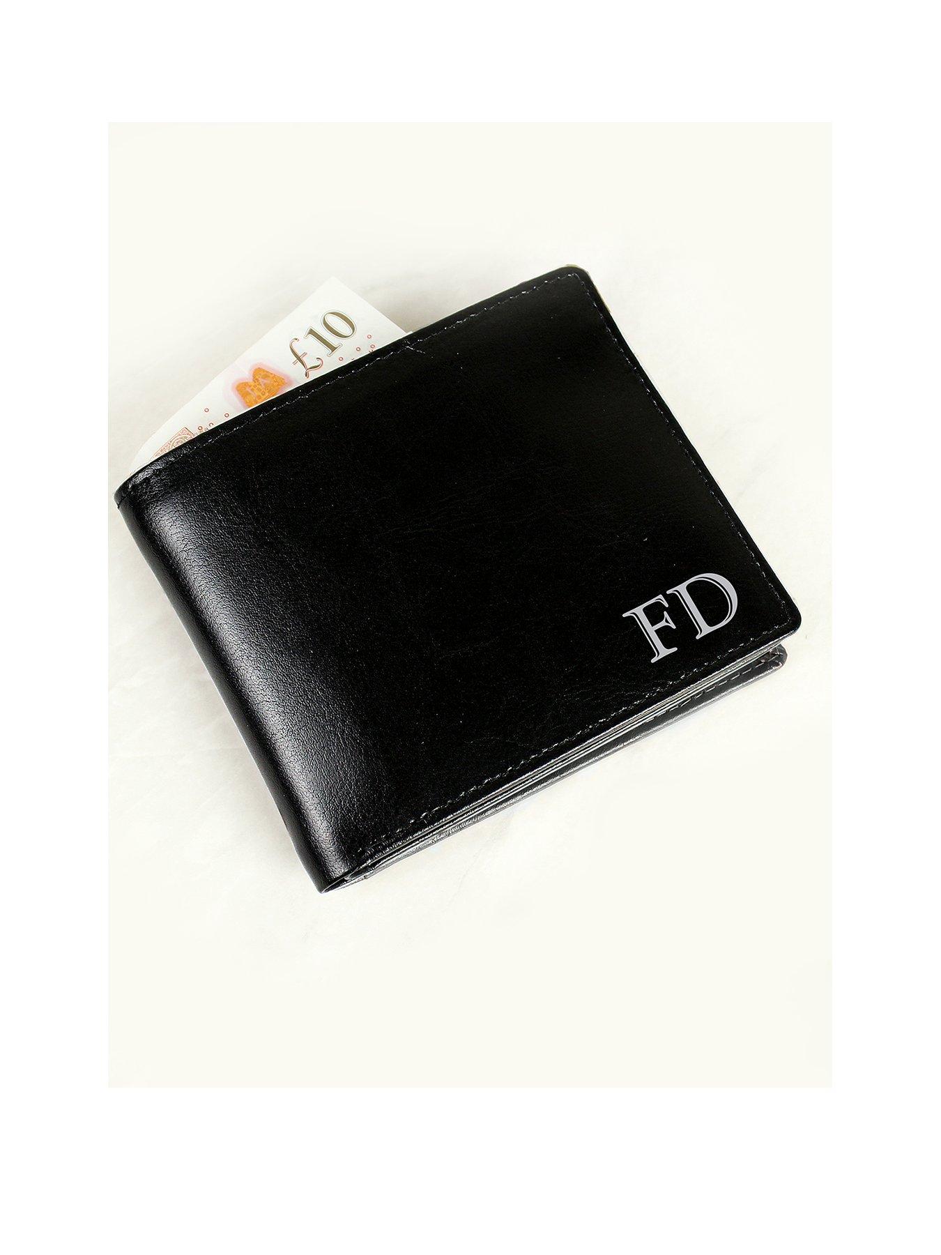 undefined Personalised Leather Wallet - Black