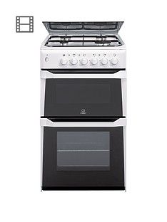 Indesit ITL50GW 50cm Twin Cavity Gas Cooker with FSD - White