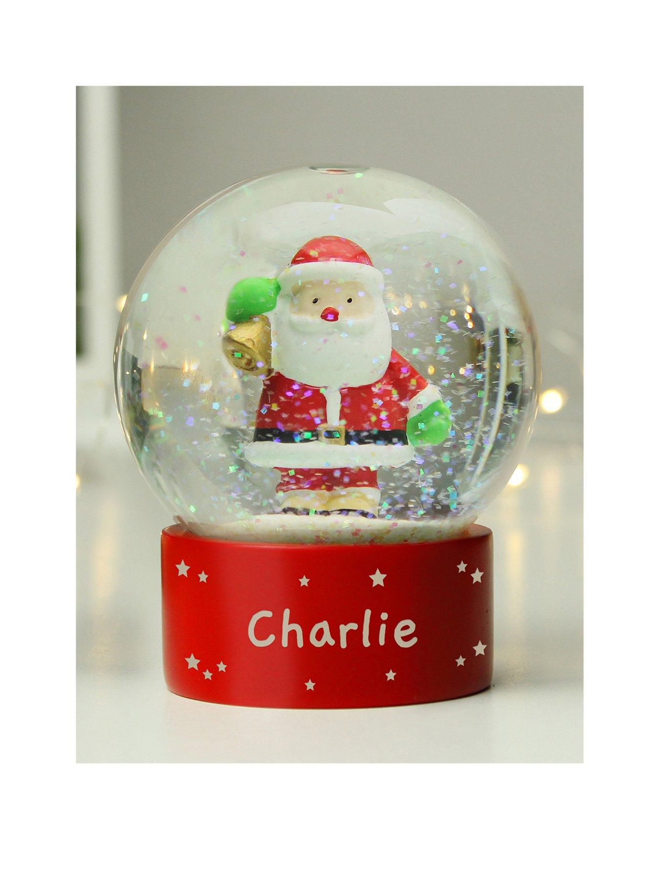 Product photograph of The Personalised Memento Company Personalised Santa Snowglobe Christmas Decoration from very.co.uk