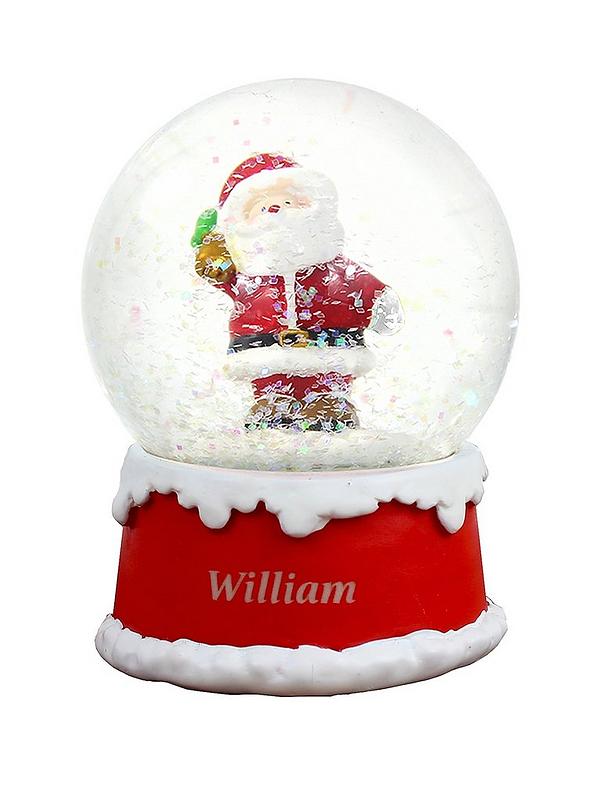 Image 1 of 2 of The Personalised Memento Company Personalised Santa Snowglobe&nbsp;Christmas&nbsp;Decoration