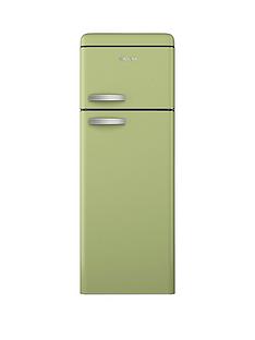 Swan SR11010G 55cm Retro Top Mount Fridge Freezer - Green