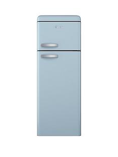 Swan SR11010BLN 55cm Retro Top Mount Fridge Freezer - Blue