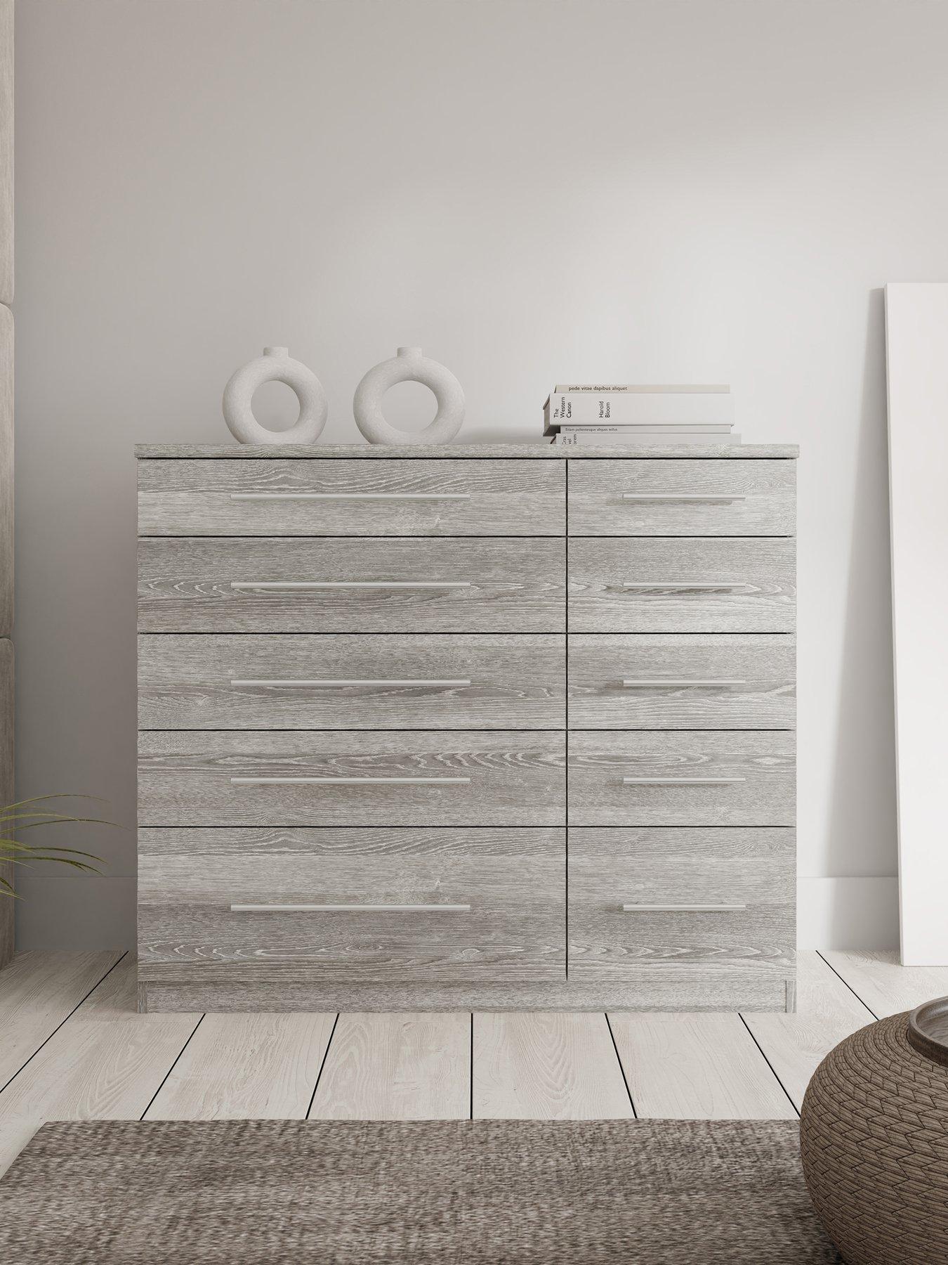 undefined Home Essentials - Prague 5 + 5 Graduated Chest of Drawers - FSC® Certified