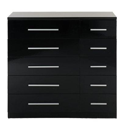 3 Drawer Small Chest Dresser Black Wooden Organizer Storage Bedroom Metal Glides Dressers Chests Of Drawers Home Garden