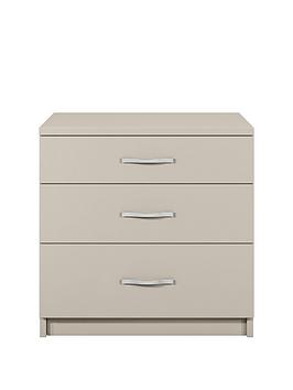 Home Essentials - Peru 3 Drawer Bedside Cabinet