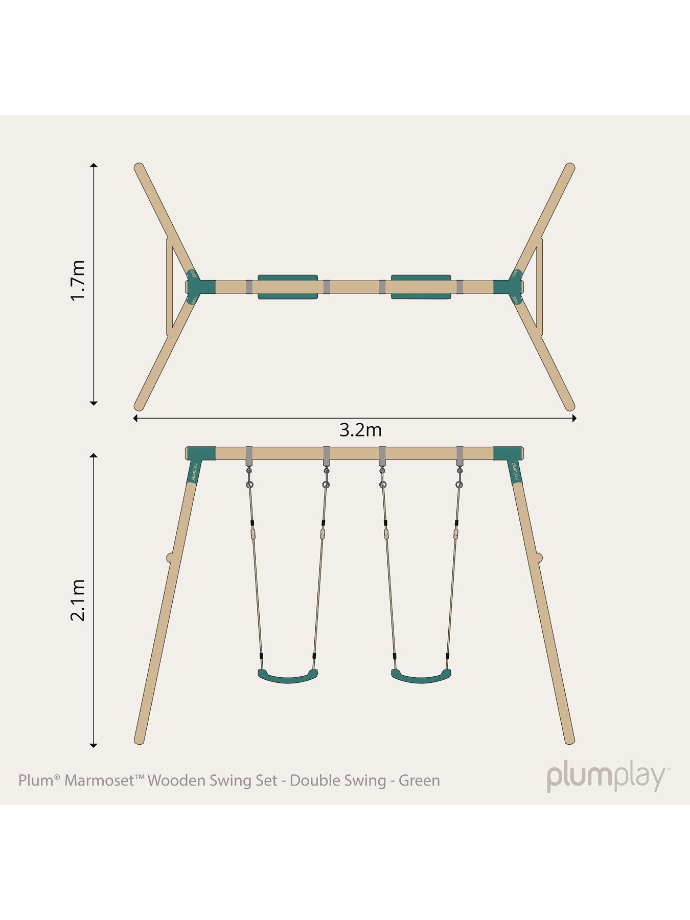 Plum Marmoset Wooden Garden Swing Set Very