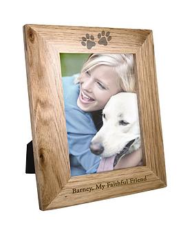 Product photograph of The Personalised Memento Company Personalised 6x4 Pet Print Wooden Photo Frame from very.co.uk