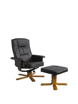 Alphason Drake Recliner Office Chair With Matching Footstool