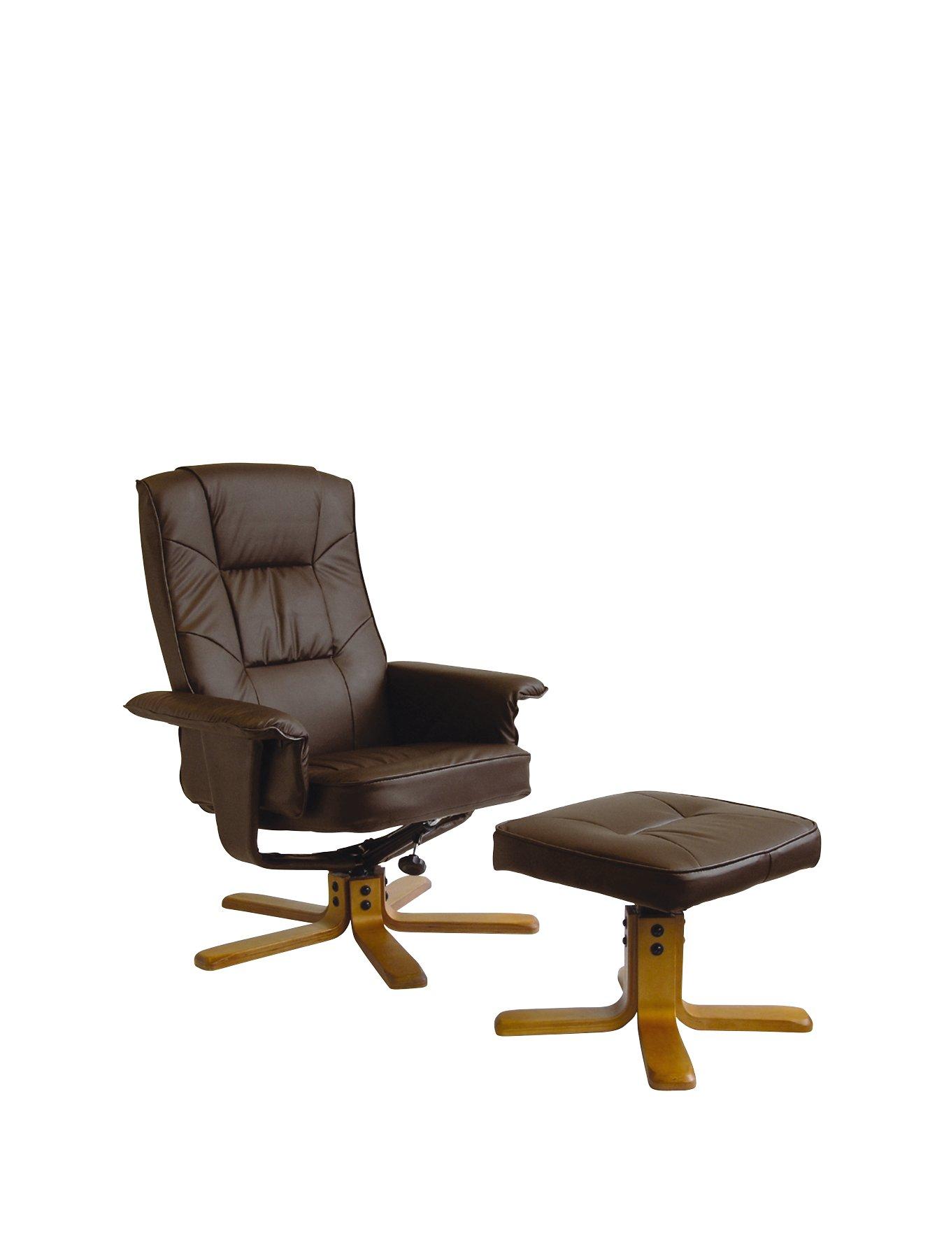 Alphason Drake Recliner Office Chair with Matching Footstool