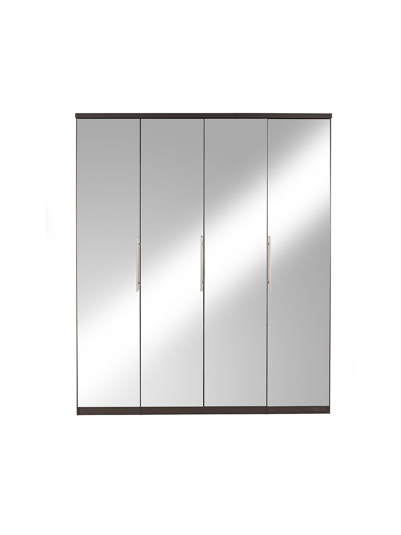 Grey Mirrored Wardrobe Self Assembly Wardrobes Home