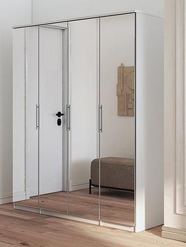 Product photograph of Very Home Prague 4-door Wardrobe With Mirrored Doors And Internal Chest Of 3 Drawers - Fsc Reg Certified from very.co.uk