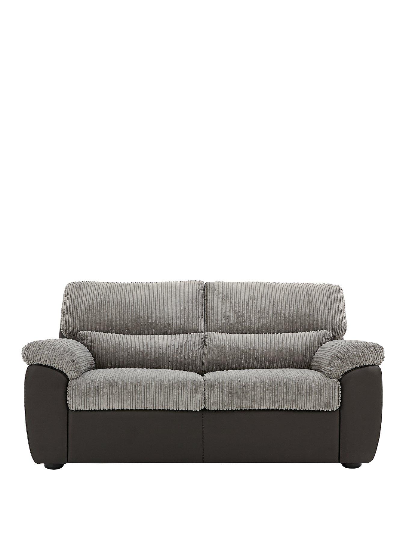 Product photograph of Sienna Fabric Faux Leather Sofa Bed from very.co.uk