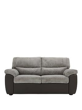 Product photograph of Sienna Fabric Faux Leather High Back Sofa Bed from very.co.uk