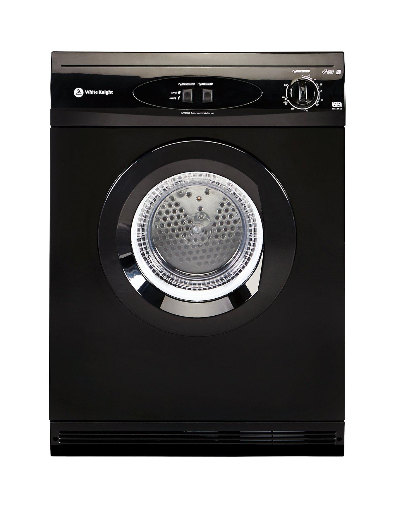 White Knight C44A7B 7Kg Load Vented Dryer - Black