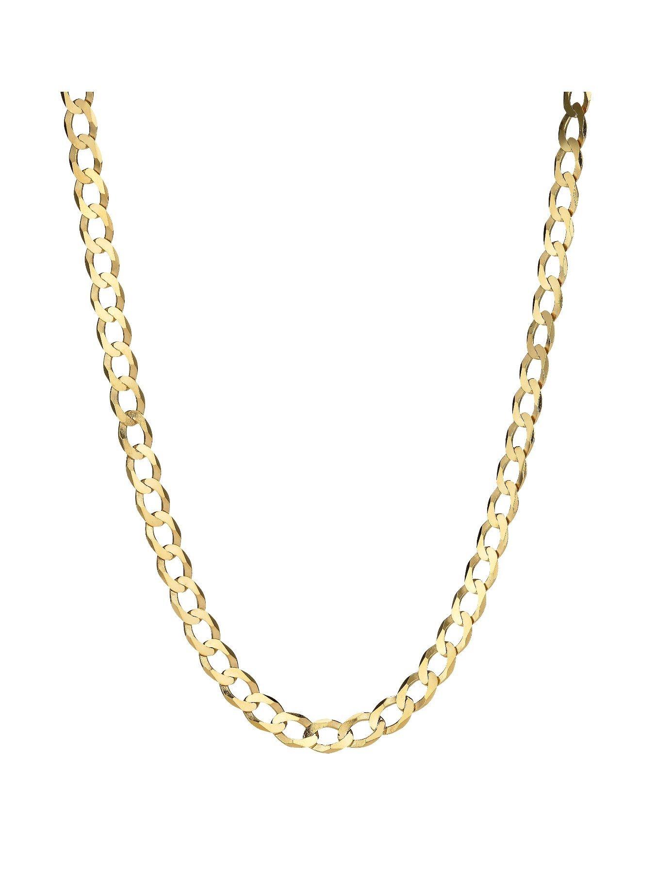 undefined 9 Carat Yellow Gold Solid Diamond Cut Curb 20 inch Chain