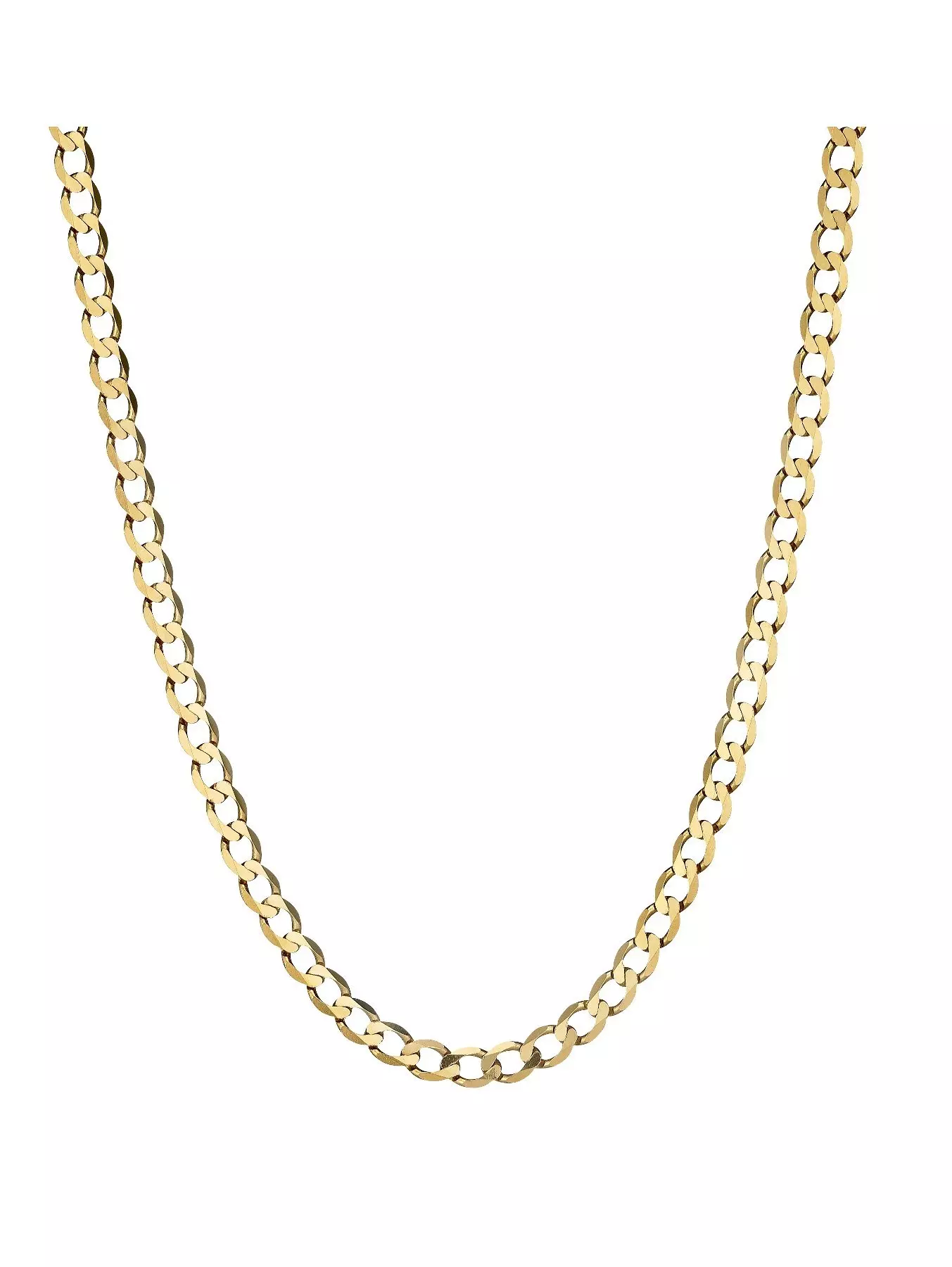 9ct Rose Gold 1.3mm Unisex Solid Curb Chain
