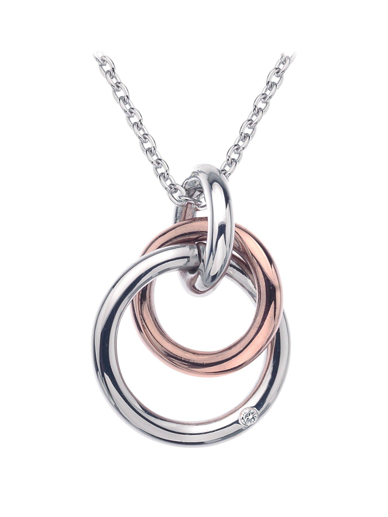 undefined Eternity Sterling Silver and 18 Carat Gold Vermeil Diamond Set Interlocking Pendant