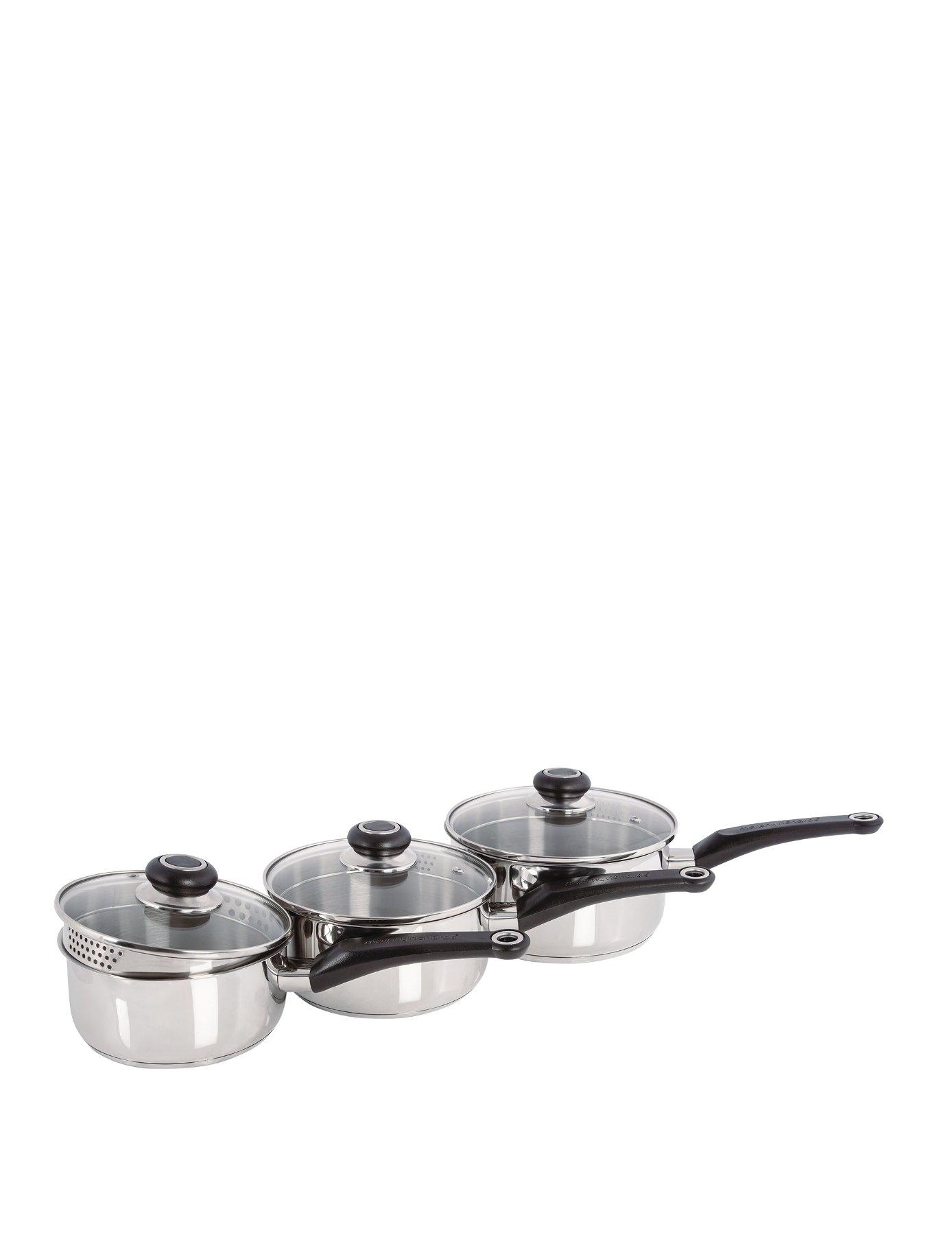 Morphy Richards 3Piece Stainless Steel Pan Set very.co.uk