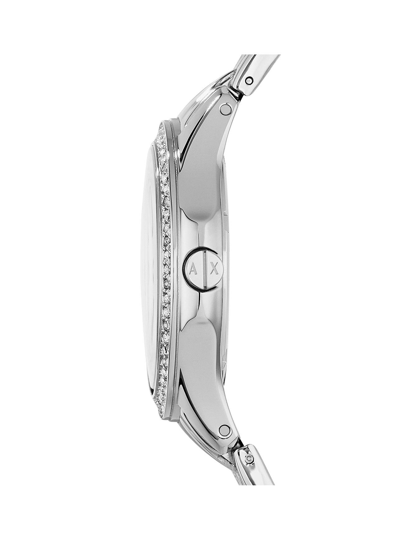 Armani exchange deals silver womens watch