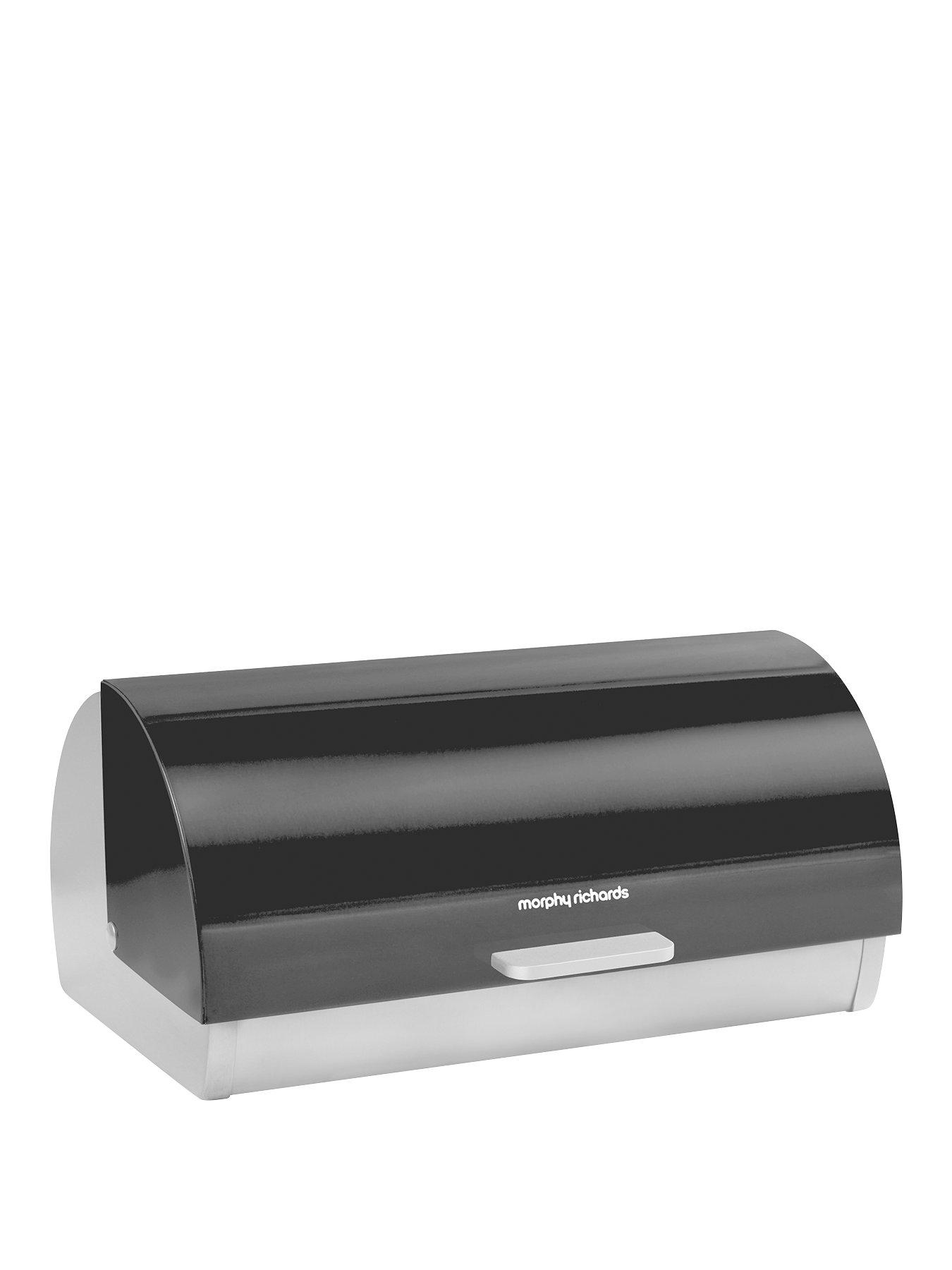 Product photograph of Morphy Richards Accents Roll Top Bread Bin - Translucent Black from very.co.uk