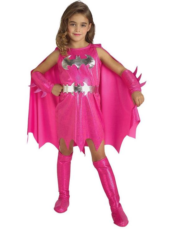 front image of dc-comics-girls-pink-batgirl-child-costume