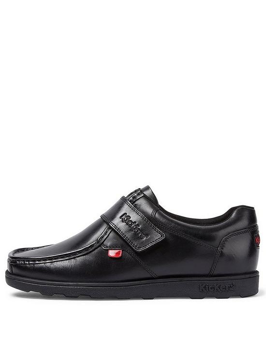 front image of kickers-fragma-mens-strap-shoes-black
