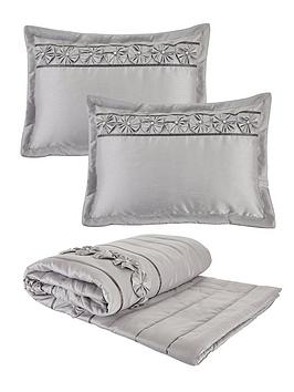 Product photograph of Very Home Franchesca Bedspread Throw And Pillow Shams Set - Silver from very.co.uk