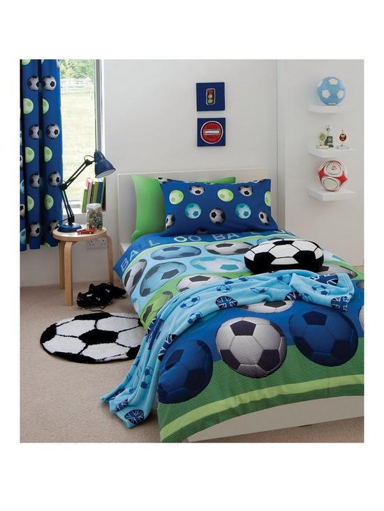 front image of catherine-lansfield-football-duvet-cover-set-blue