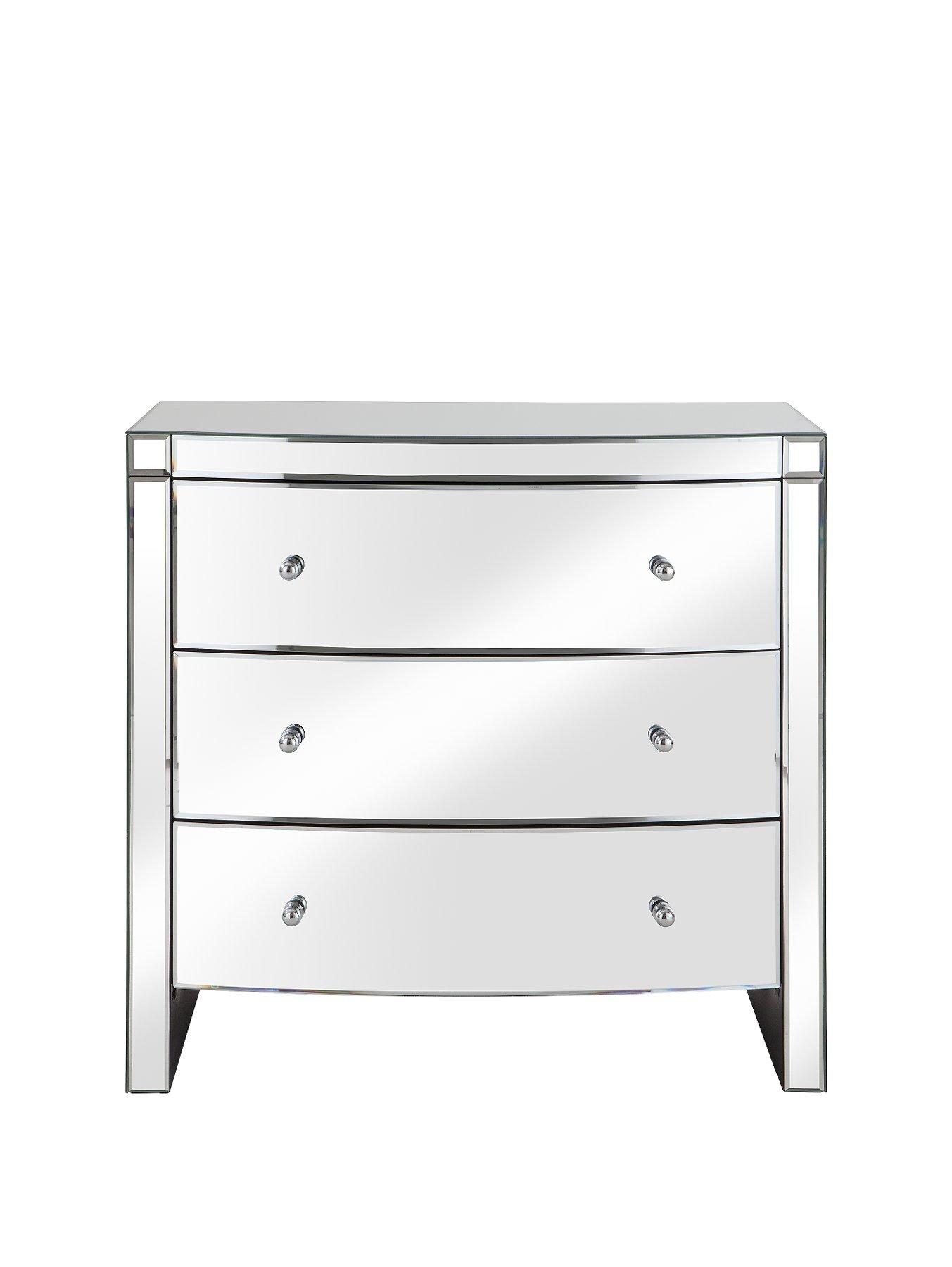 Curved Mirror Wide 3 Drawer Chest Very Co Uk