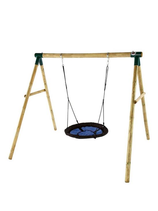 front image of plum-spider-monkey-wooden-swing-set