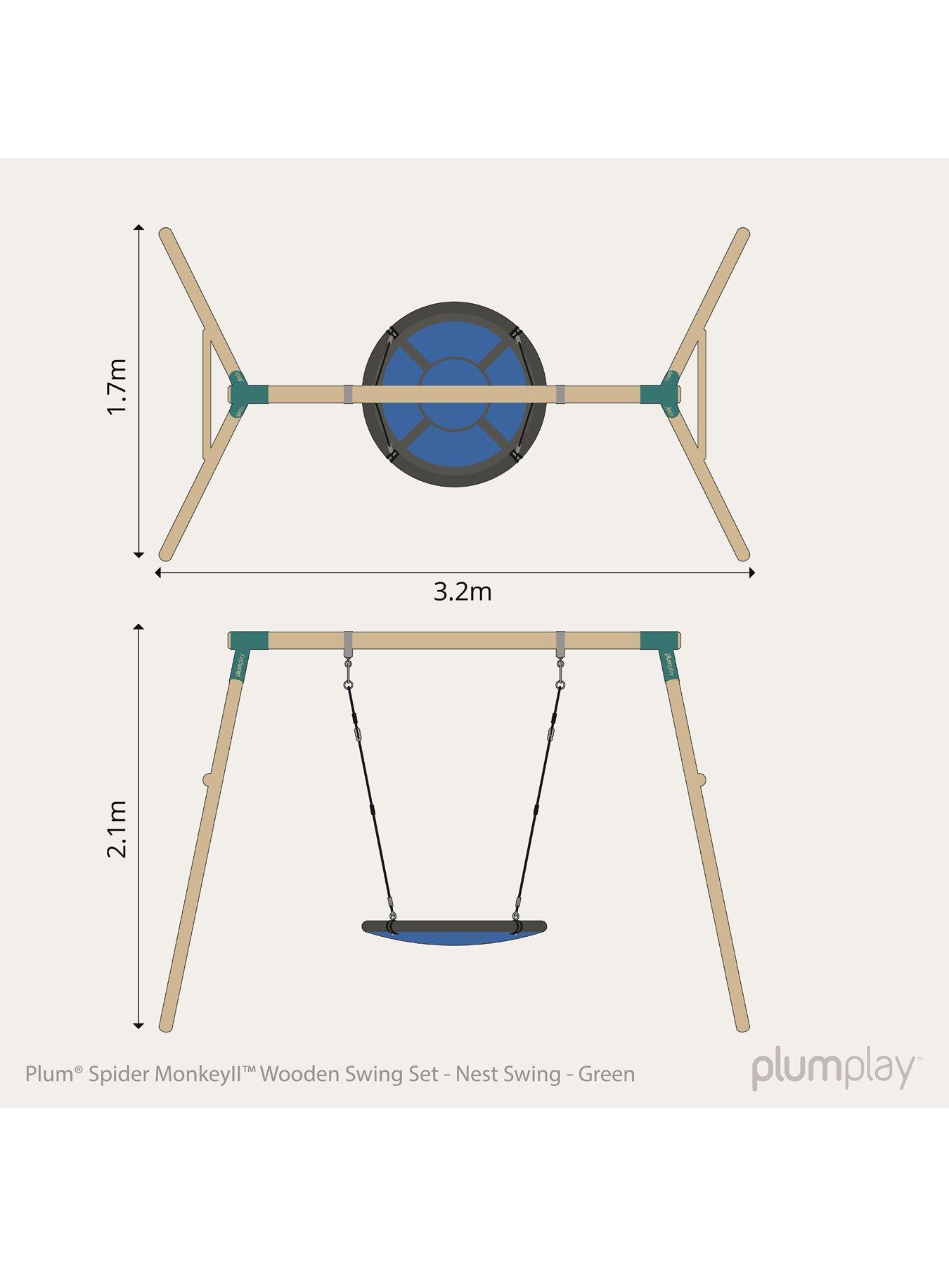 Plum Plum® Spider Monkey II Wooden Garden Swing Set Very