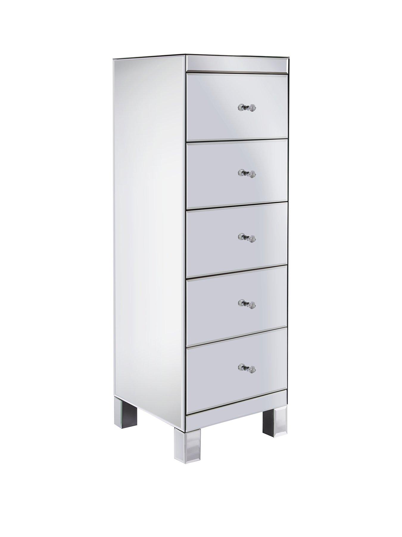 Image 3 of 7 of Very Home Parisian Ready Assembled Mirrored Tall 5 Drawer Chest - FSC&reg;&nbsp;Certified