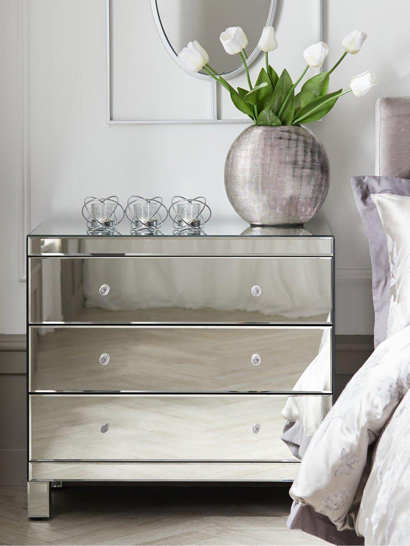 undefined Parisian Ready Assembled Mirrored Wide 3 Drawer Chest - FSC® Certified