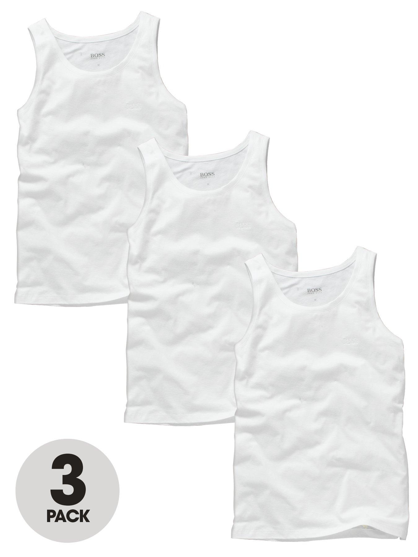 BOSS Core 3 Pack Vests - White | very.co.uk