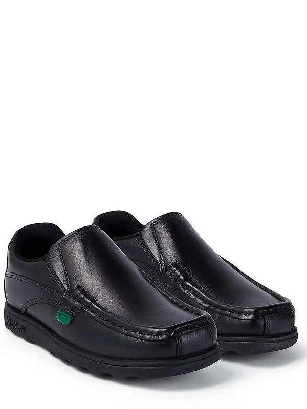 New Older Boys/Childrens Black Kickers Fragma Slip Ons Shoes UK Size 