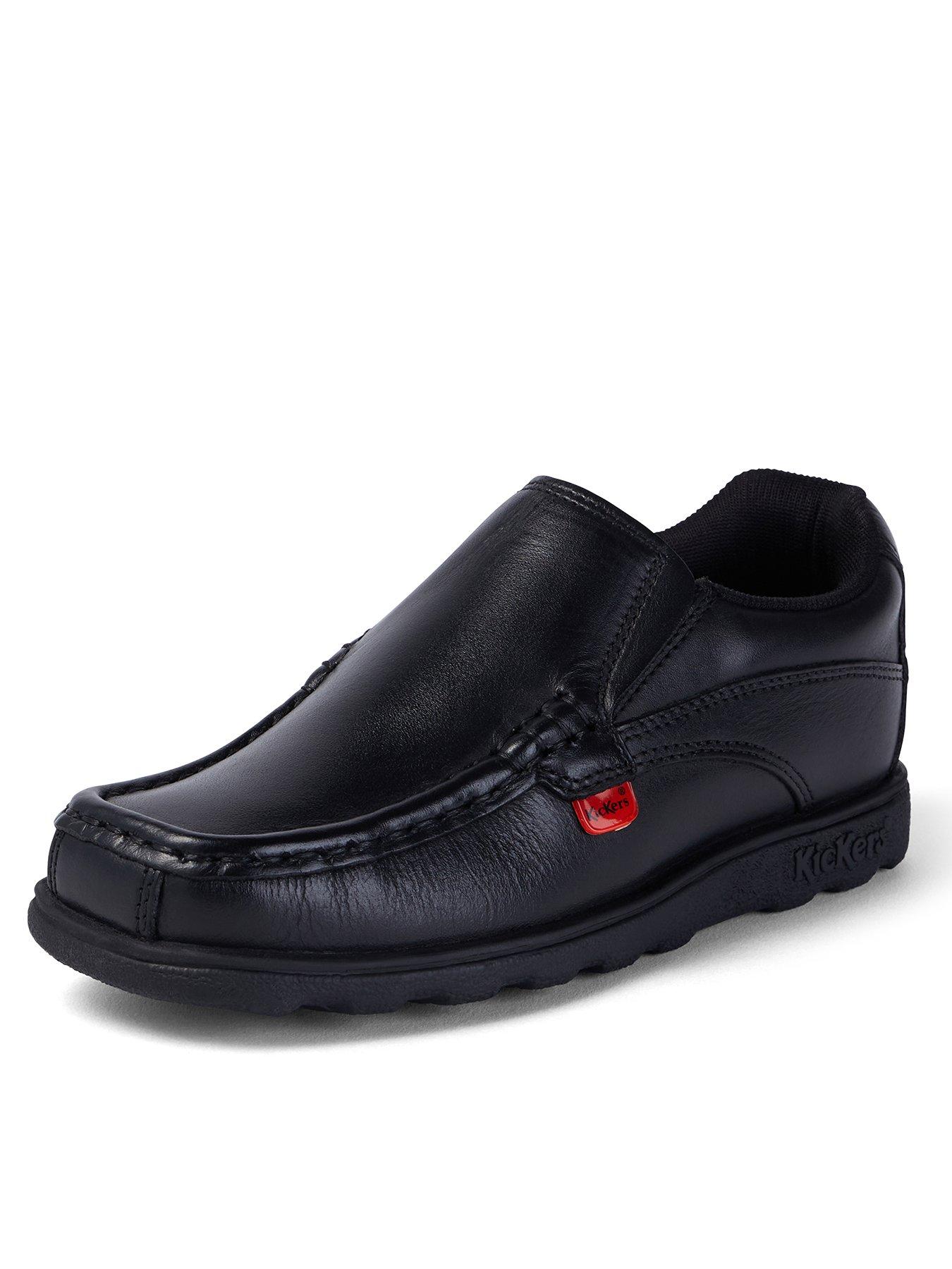 Image 3 of 7 of Kickers Boys Fragma Slip-On School Shoes - Black