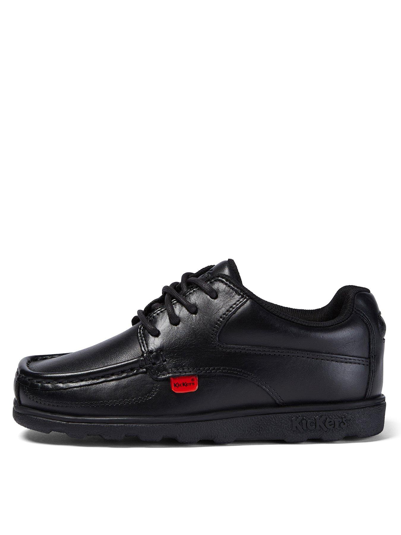 Kickers Fragma Lace Up School Shoes - Black