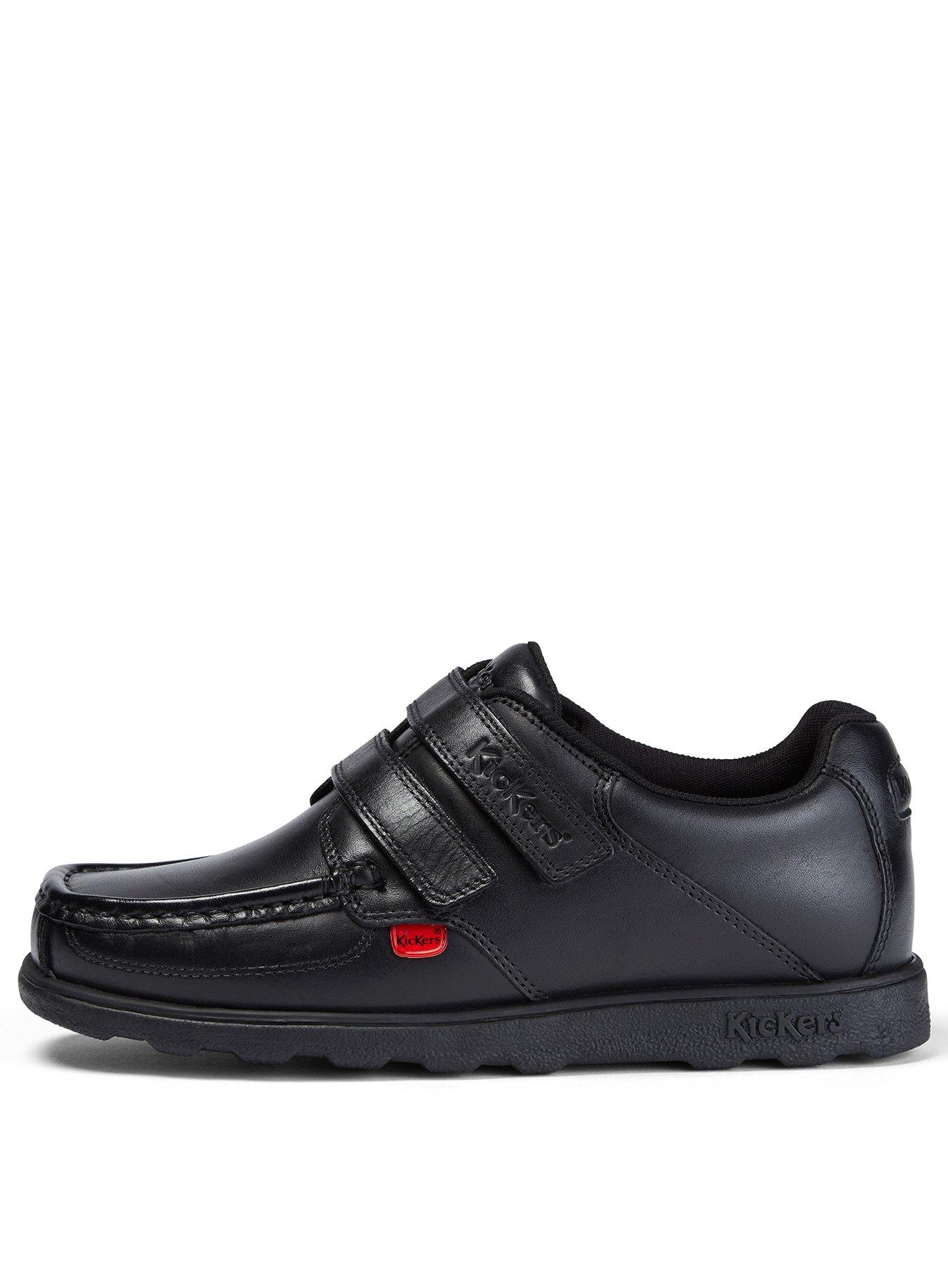 Kickers Boys Fragma Slip-On School Shoes - Black