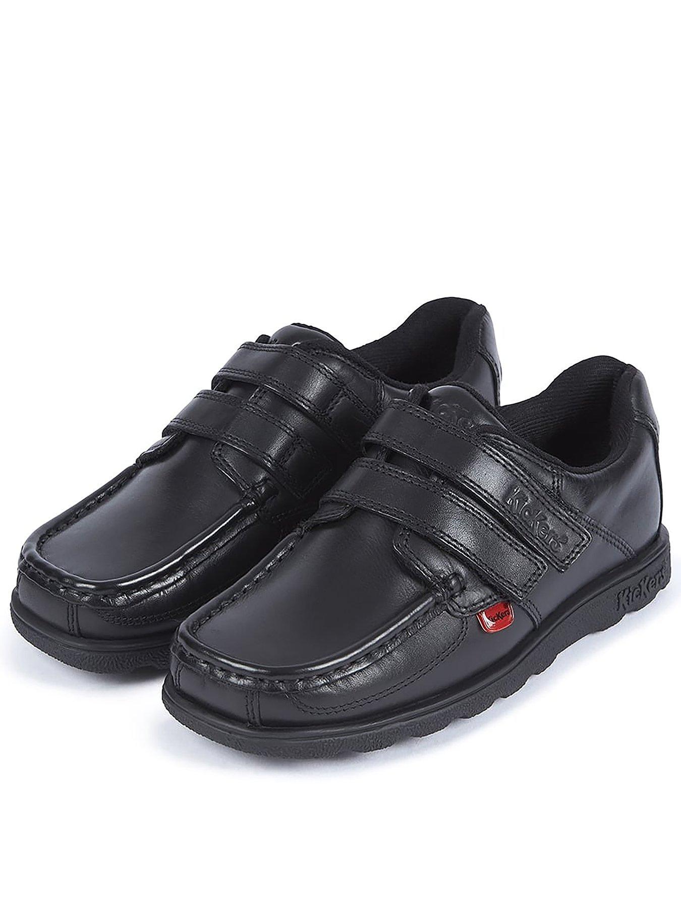Kickers Boys Fragma Strap Teen Leather Shoes 