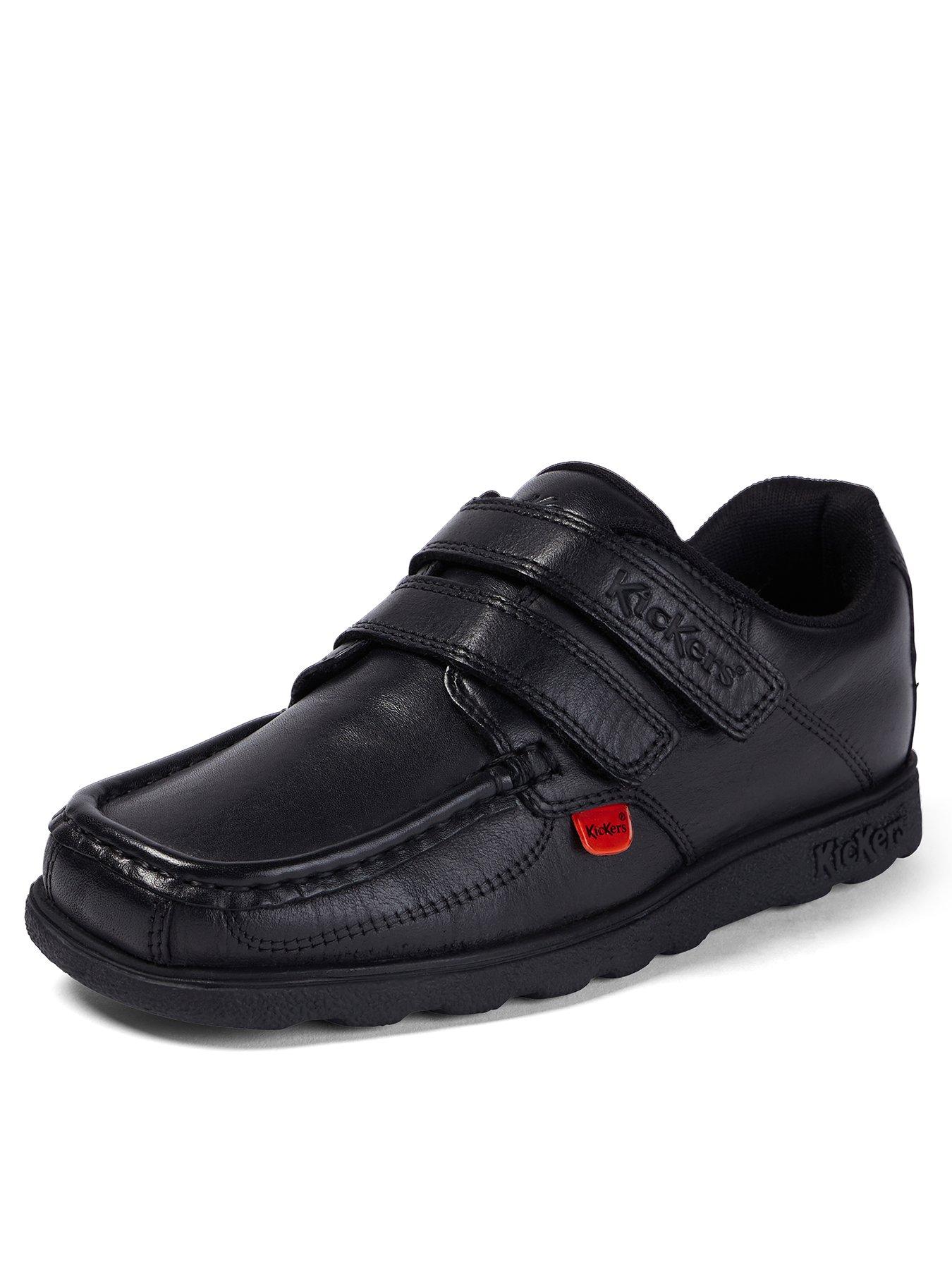 Image 3 of 7 of Kickers Boys Fragma Double Strap School Shoes - Black