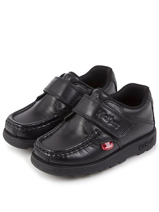 front image of kickers-younger-fragma-school-shoes-black