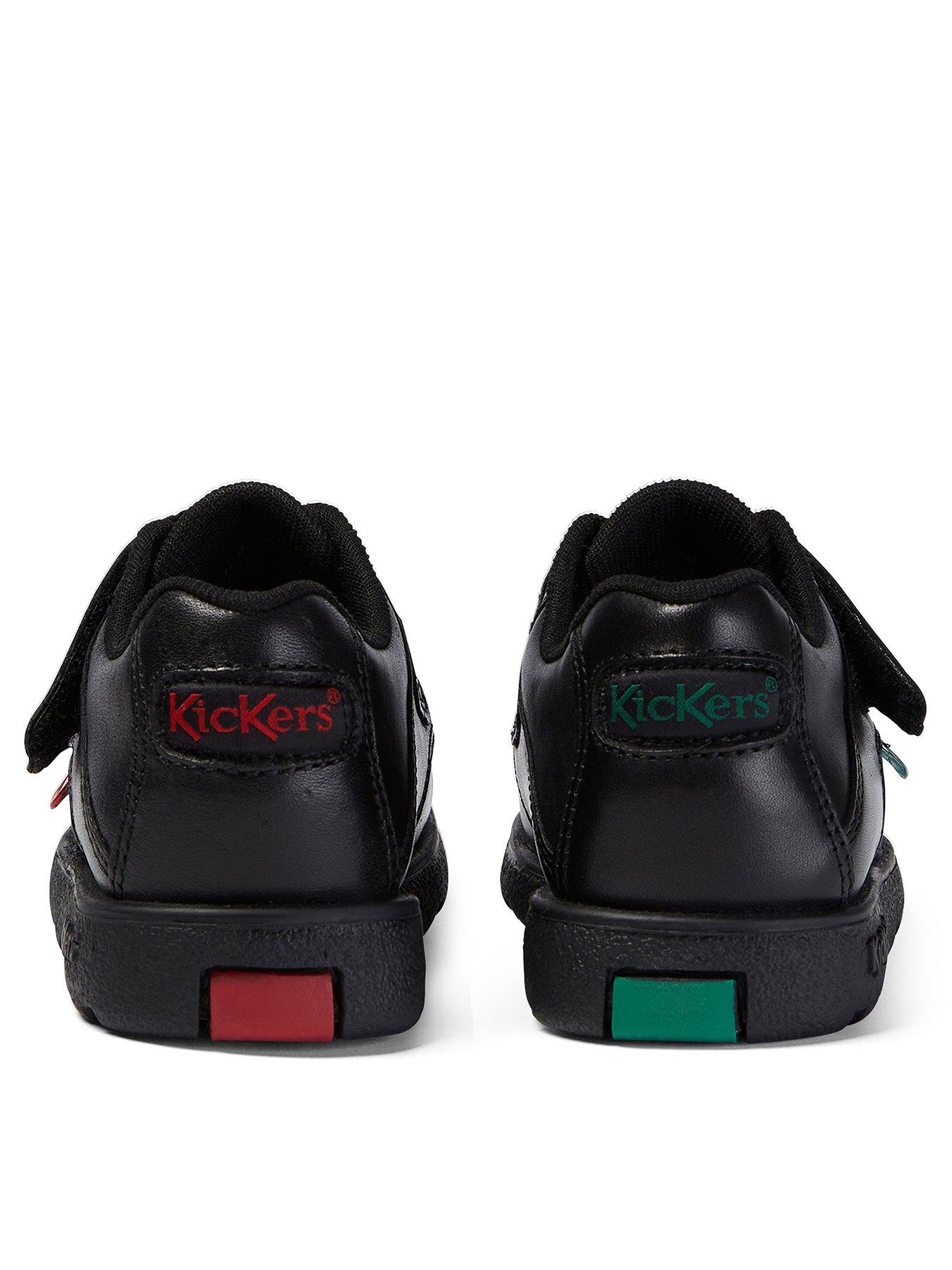 Kickers Fragma Pop leren schoolschoenen voor babymeisjes, Zwart, 1 UK