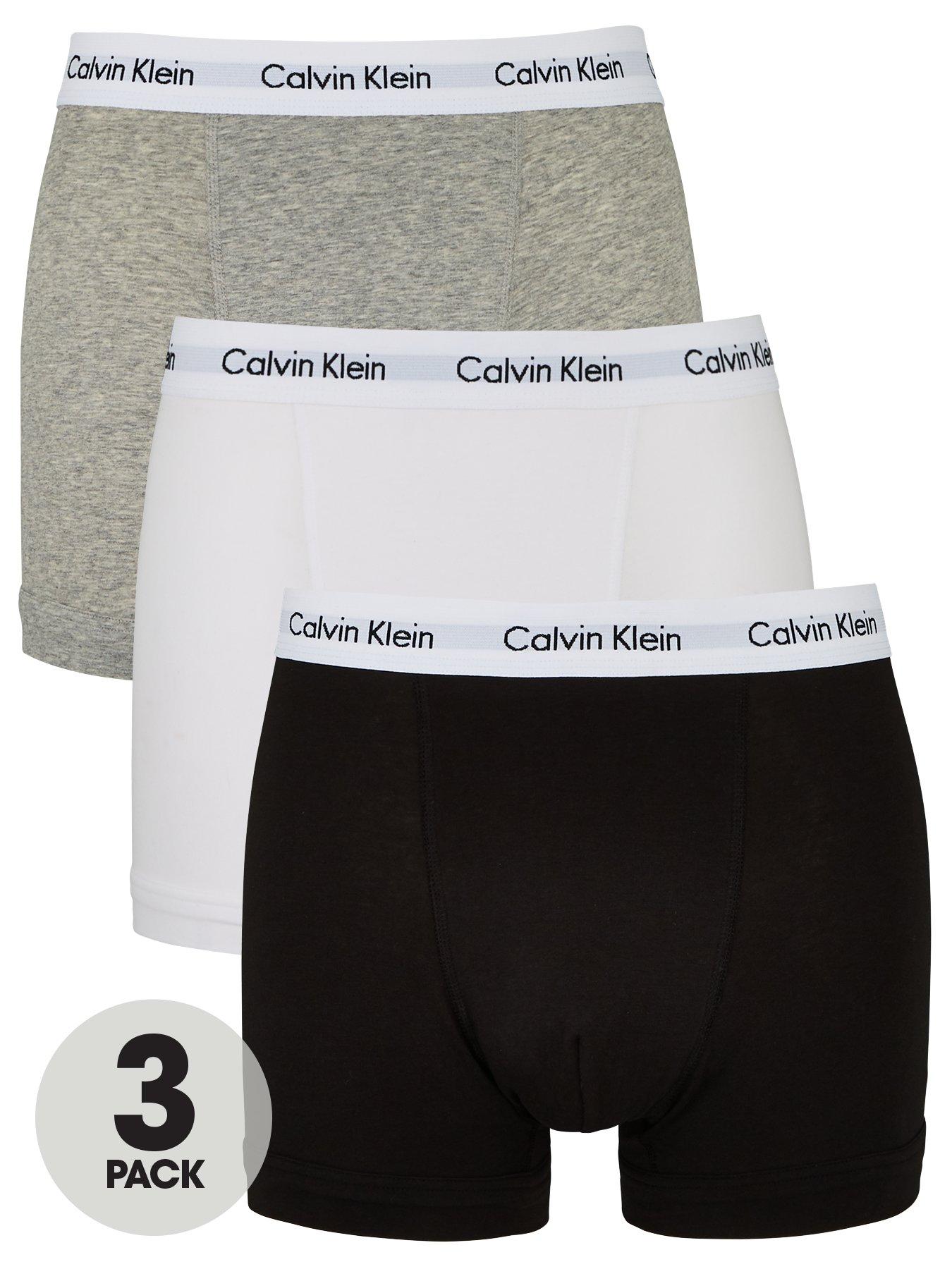 Underwear & Socks Core Trunks (3 Pack) - Black/White/Grey
