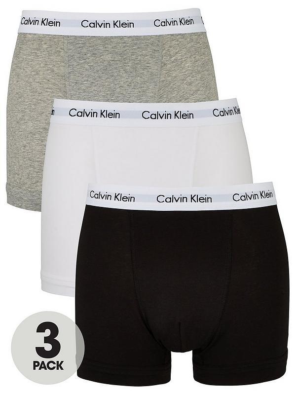 Calvin Klein Core Trunks (3 Pack) - Black/White/Grey 